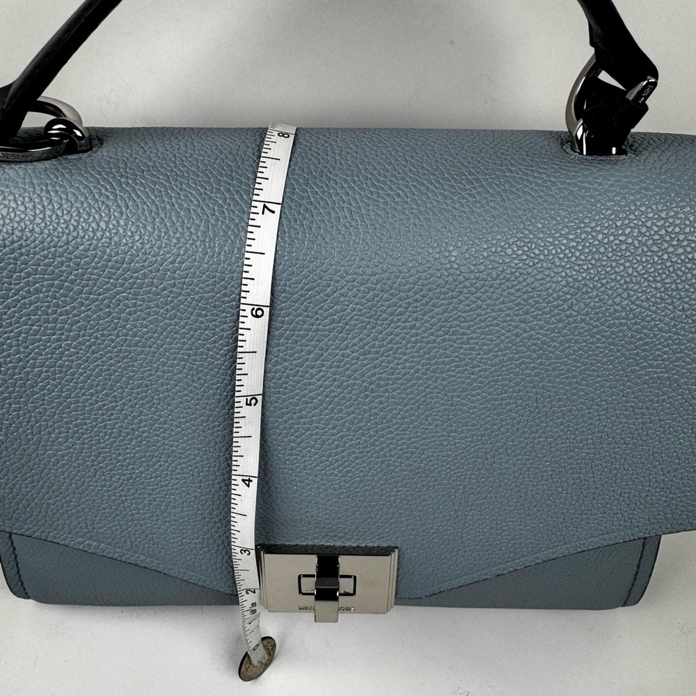 Michael Kors Cassie Small Leather Crossbody Pale Blue Satchel Bag - Picture 14 of 16